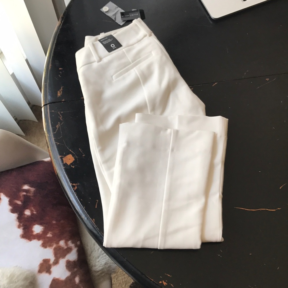 NWT the Limited white ankle flare work pants sz 0p
